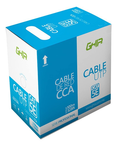 Cable Red Ghia Gcb-046 Utp Cat5e Cca 24awg Bobina 100m Azul