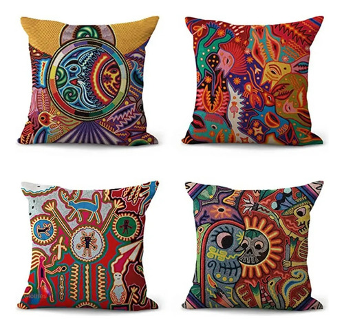 Set De 4 Fundas De Cojín Decorativas Para Sofá De Salón