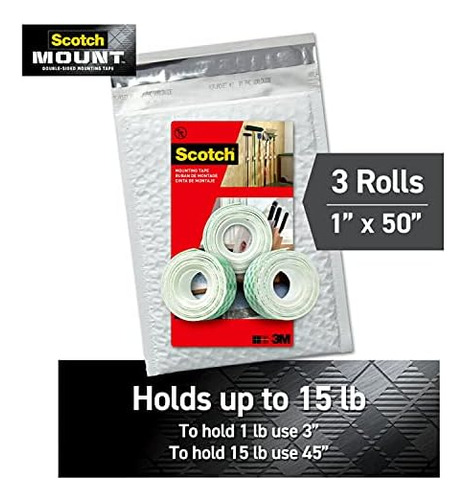 Cinta De Montaje Para Interiores Scotch De 1 Pulgada X 50 Pu