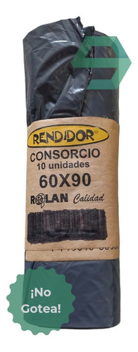 100 Bolsas De Residuo Consorcio Basura Negras 60x90 Rolan