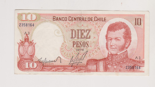 Billete Chile 10000 Escudos Año 1962/75 Excelente