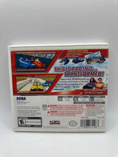 Sonic All Stars Racing Transformed - 3ds (Reacondicionado)
