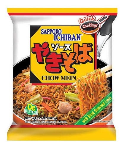 Sapporo Ichiban Chow Mein De 102 G. - Caja De 24 Piezas