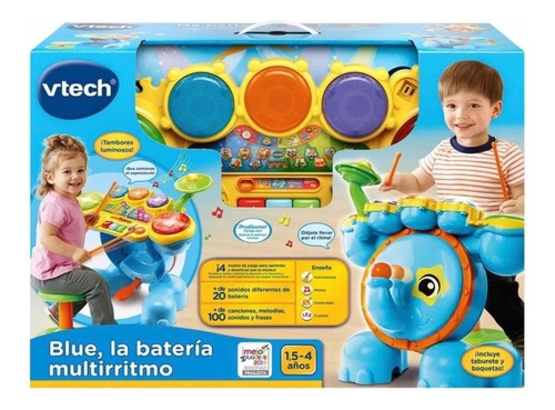 Vtech Blue La Batería Multi Ritmo Interactiva, Luz Y Sonido