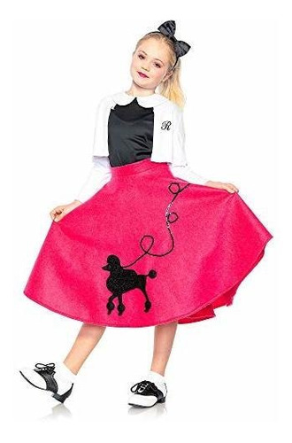 Seeing Red Poodle Skirt 50s Costume For Children, Includes A