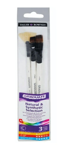 Set Pinceles Graduate Daler Rowney Acuarela Mixto X 3