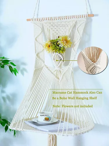 Macrame hamaca de gato cama de gato macramé cat planter