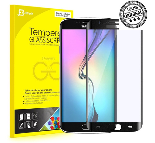 Vidrio Templado S6 Edge Jtech® 9h Full Cover Negro Japones