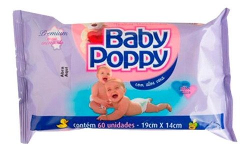 Imagem 1 de 3 de Lenço Umedecido Sache Baby Poppy Com 60 Toalha
