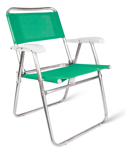 Cadeira De Praia Alumínio Mor Não Enferruja Até 120kg Cor Verde