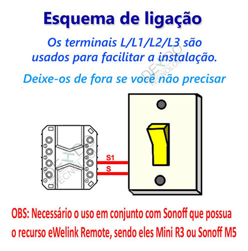 Sonoff S Mate Automação Interruptor Wifi Alexa P/ Mini R3 M5