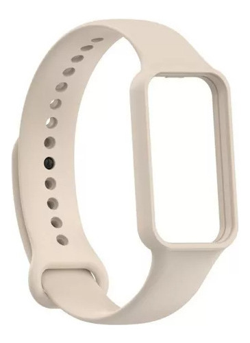 Pulseira De Silicone Sport Lisa P/ Smartband Amazfit Band 7 Cor Off-white