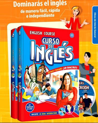 Libro Curso De Inglés Sin Maestros 2 Tomos + Cd