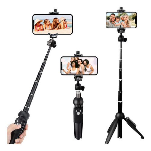 Trípode Para iPhone 3 En 1 Con Palo Selfie De 40 Pulgadas Y