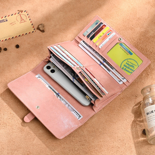 Cartera Rfid For Mujer, Tarjetero MĂșltiple, Bolso De Mano L