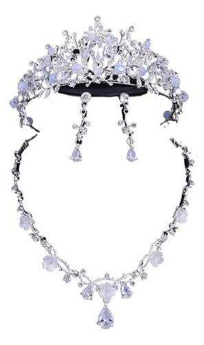 Oferta Novias Tiara Collar Gargantilla De Cristal Xv Años