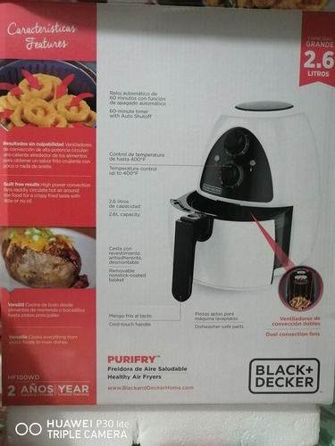 Freidora De Aire Black& Decker 2.6 L