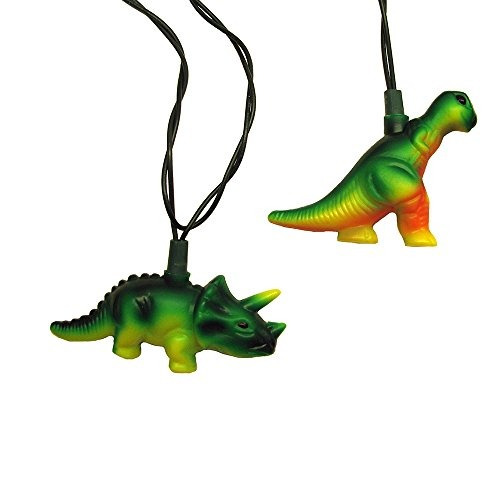 Kurt Adler Ul 10-light T-rex Y Styracosaurus Juego De Luces.