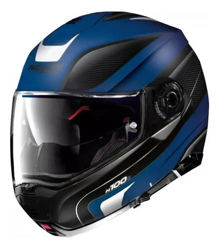 Casco Cerrado Moto Nolan N100-5 Orbiter 73 Azul Cayman L