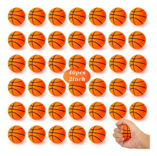 Lovestown 2 Pulgadas Basketball Stress Balls, 40 Pcs Mini Ba