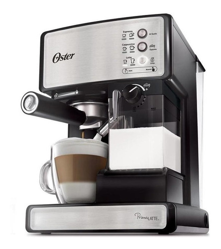 Cafetera Oster PrimaLatte BVSTEM6602 automática negra y plata expreso 110V