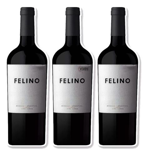 Vino Felino Brand Malbec - Viña Cobos Pack X3 Unidades