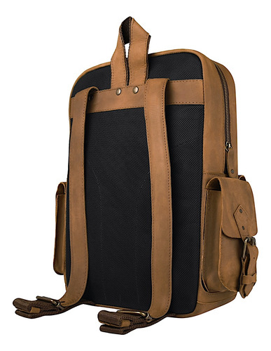 Backpack Unisex Stylo Alaska Piel Café