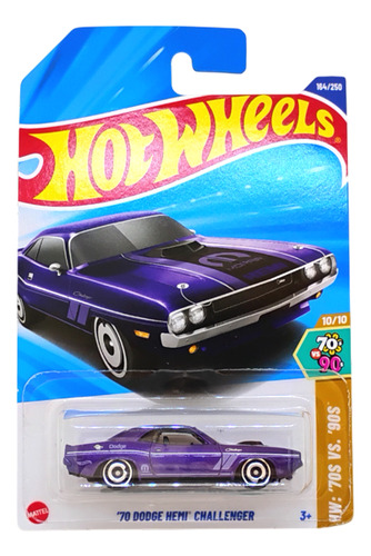 Miniatura Hot Wheels 70 Dodge Hemi Challenger Roxo Roxo
