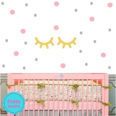 Adesivo Infantil Decorativos Bolinhas+ Cilíos Gratis