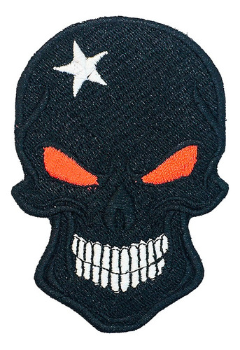 Parche Bordado Calavera Chilena - Skull Tricolor Velcro