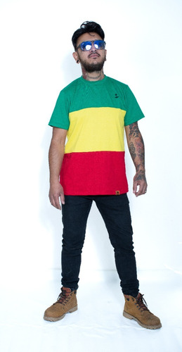 Playera Reggae Rasta Tricolor