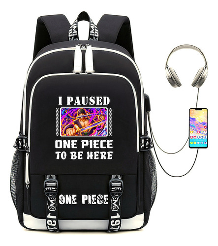 F Mochila Escolar J Zoro Para Estudiantes, Versátil, Manga One Piece