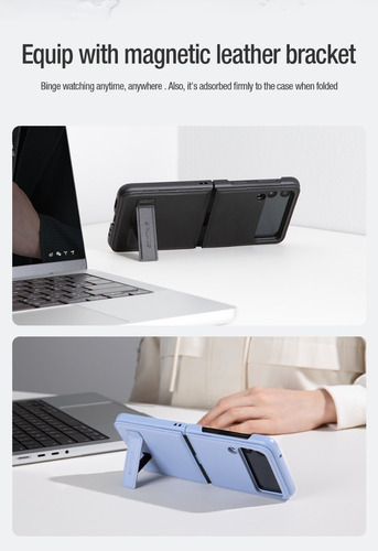 Samsung Galaxy Z Flip 4 5g Carcasa Stand Nillkin Leather
