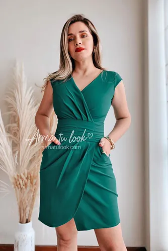 Vestido verde botella corto cheap