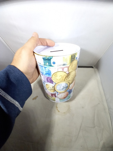 Imagen 6 de 7 de Pack De 5 Alcancias De Lata Varios Tamaño Modelo Euro