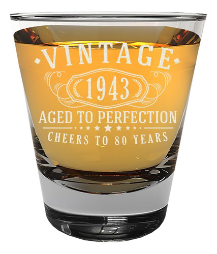 Vintage 1943 Grabado 1.75oz 1pk Shot Glass  Regalos De Feli