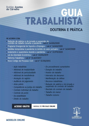 Guia Trabalhista - Doutrina E Prática, De Rodrigo Arantes De Carvalho. Editora Imperium, Capa Mole Em Português, 2022