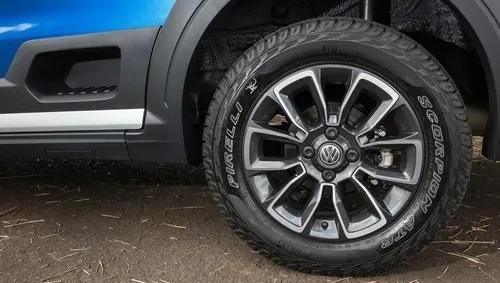 2 Rodas Vw Saveiro Cross G7 Aro 15 4x100 (par) + 2 Bicos Cor Grafite Com Diamantado