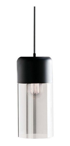 Lampara Colgante Vidrio Deco Diseño Gurion Negro P/ Led E27