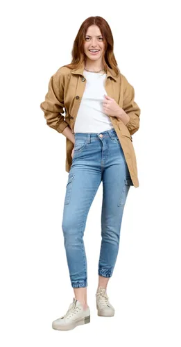 Pantalon cargo mujer chupin sale