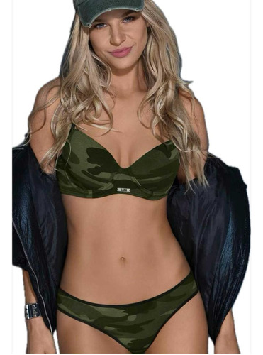 Conjunto Lara Teens 5366 Algodón Y Lycra Camuflado Militar