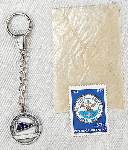 Medalla Antigua 50 Aniversario Liga Naval Argentin 1933 1983 (Usado)