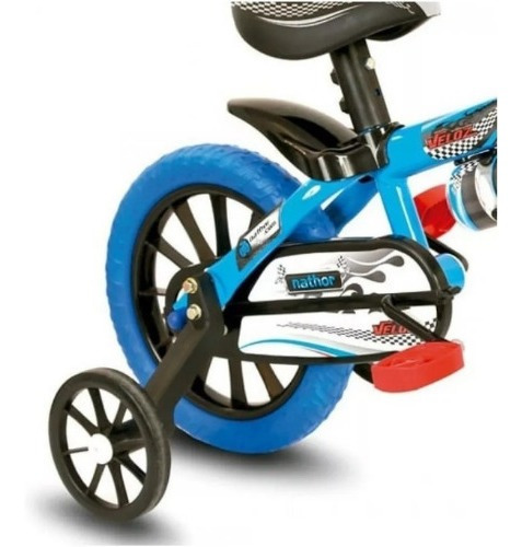Bicicleta Infantil Nathor Veloz Aro 12 Azul Com Rodinhas