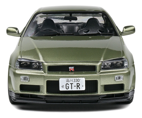 Miniatura Nissan Skyline Gt-r R34 1999 Verde 1:18 Solido Cor Verde-claro