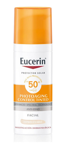 Protector Solar, Anti-edad, Tono Claro. Eucerin 50g