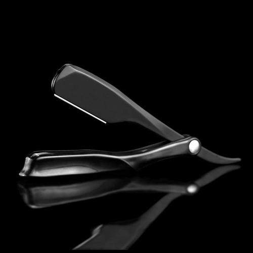 Maquinilla De Afeitar Recta De Barbero Profesional Negro