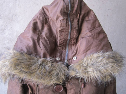 Wet Seal Chamarra Bomber Café Gorro Med Satinada (Usado)