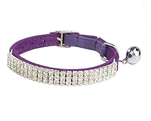 Collar Ajustable Para Gato Terciopelo Suave Con Campanas