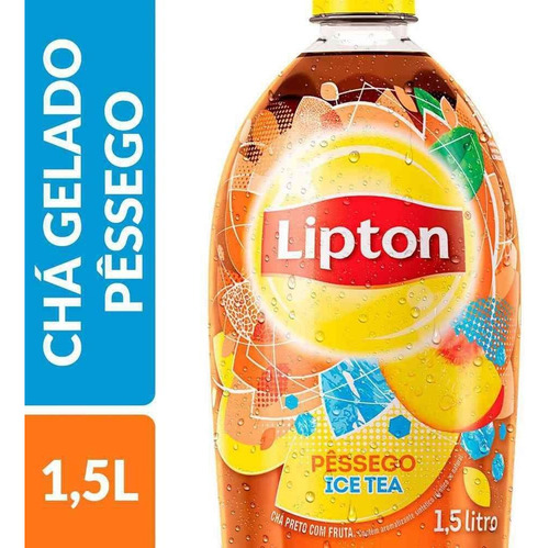 Kit C/ 6 Cha Ice Tea Sabor Pessego Lipton 1,5 Litro