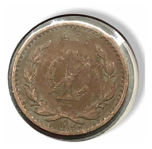 Antigua Moneda De 1 Centavo De Cobre De México Año 1936 (Usado)